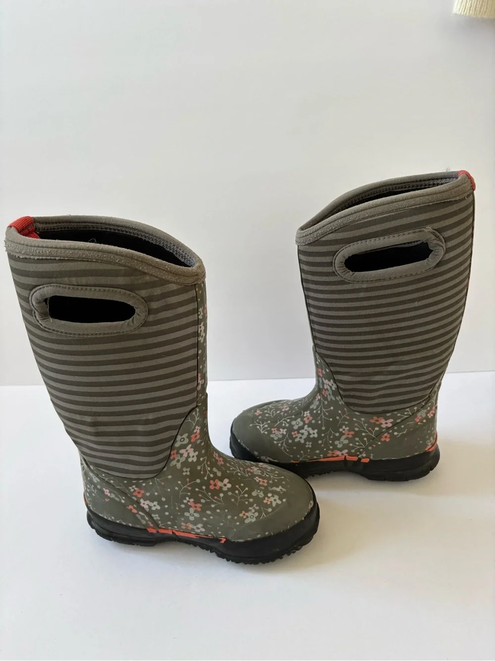 Bogs Kids Child Floral Rain boots Winter -30F Waterproof 11 Warm Handles NeoTech